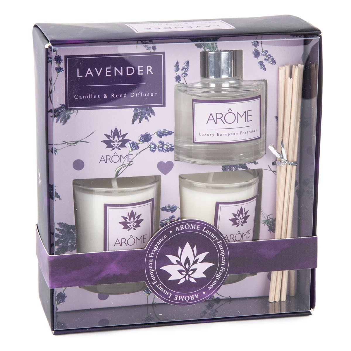 Sada difuzéru a sviečok Levanduľa