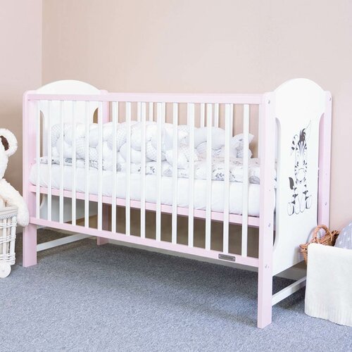 Pătuț New Baby Elsa Zebra, alb-roz