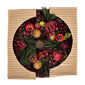 Podzimní věnec se šiškami, jablky a bobulemi, 25 cm