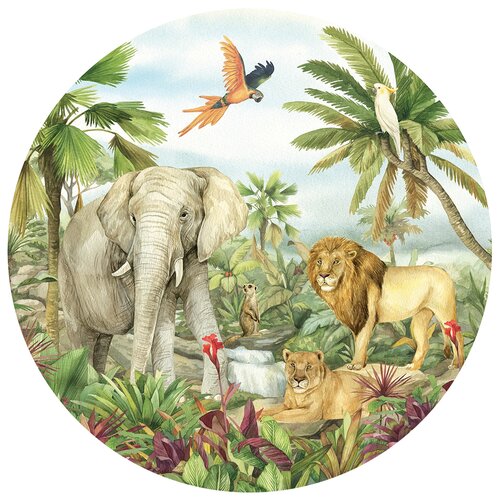 Kör alakú fotótapéta Jungle 125 x 125 cm, 2 rész