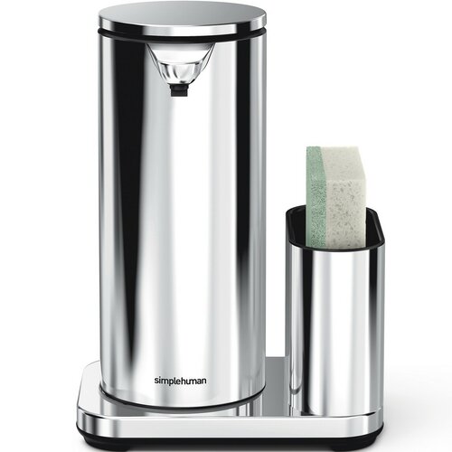 Simplehuman Dozator fără atingere cu suport pentruburete 414 ml, oțel inoxidabil lucios