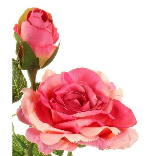 Floare artificială Trandafir roz, 46 cm