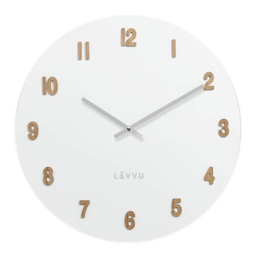 Lavvu LCT4070 dřevěné hodiny White, pr. 50 cm
