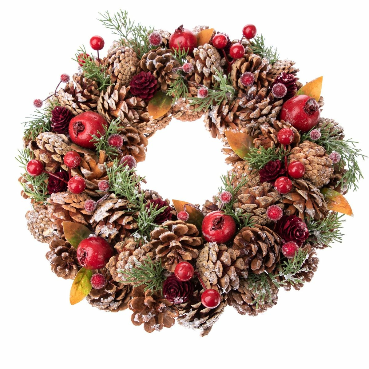 Ozdobny wieniec świąteczny Szyszki, 34 x 8 cm
