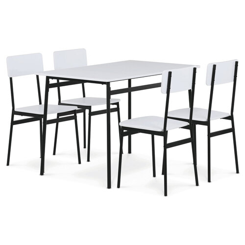 Jídelní set pro 4 osoby CORE White, černá konstrukce