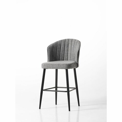 Zestaw krzeseł barowych Rubi Grey and Black, 2 szt.