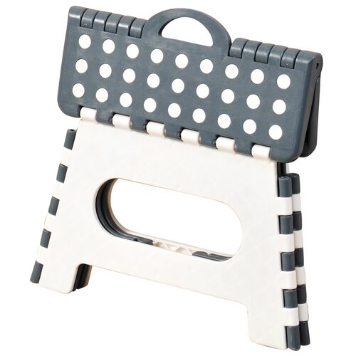 Kesper 70533 Stołek składany, biały/szary, 35 x 22 x 27 cm