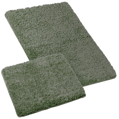 Badezimmermattenset Micro Grün  , 60 x 100 cm, 60 x 50 cm
