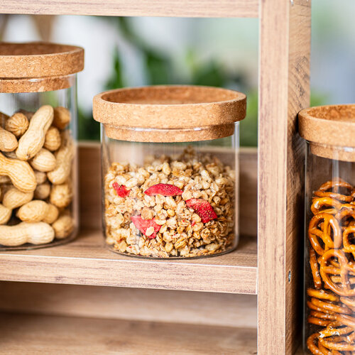 4Home Vorratsdose aus Glas mit Deckel Cork, 450 ml