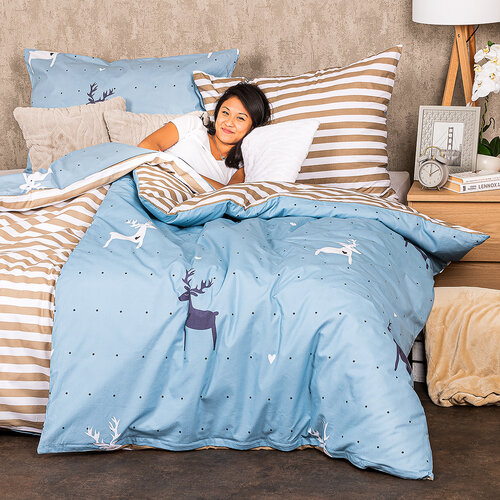 Lenjerie de pat din bumbac 4Home Deer love , 140 x200 cm, 70 x 90 cm
