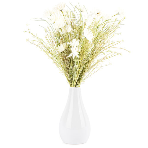 Flori de câmp artificiale 50 cm, albe