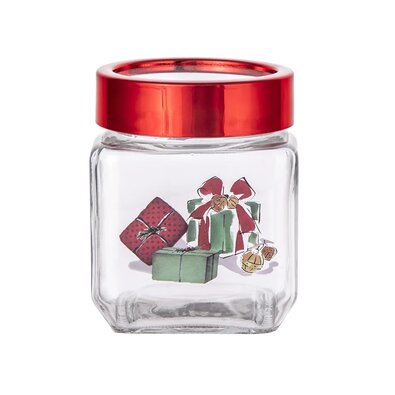 Altom Świąteczny szklany pojemnik Christmas Gifts500 ml, 9 x 9 x 11 cm