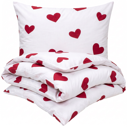4Home Bavlněné povlečení Red Hearts, 140 x 200 cm, 70 x 90 cm