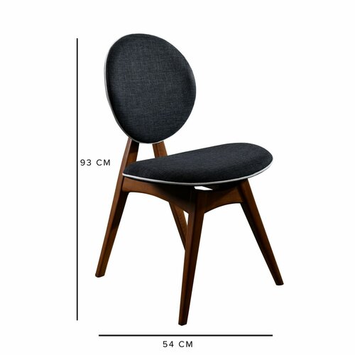 Esszimmerstuhl-Set Touch Anthracite and Walnut, 2 Stück