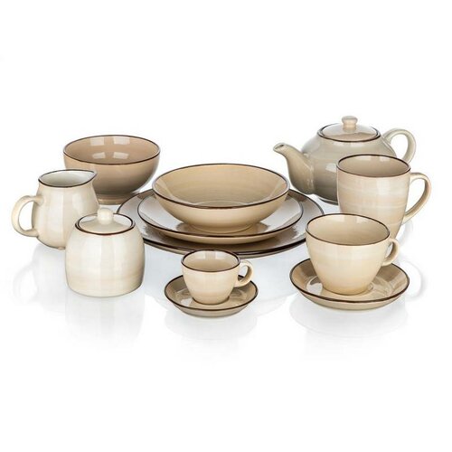 Set de 6 căni din ceramică Banquet PALAS , 400 ml,crem,