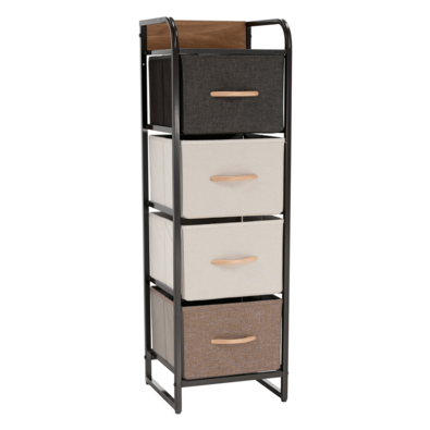 Comodă cu sertare din material textil HAZEL TIP 1,maro