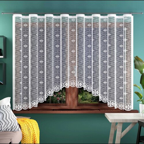 Perdea Floarea, alb, 220 x 120 cm