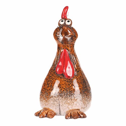 Dekoracja ogrodowa na płot Hen, 8 x 8 x 16 cm,ceramiczna