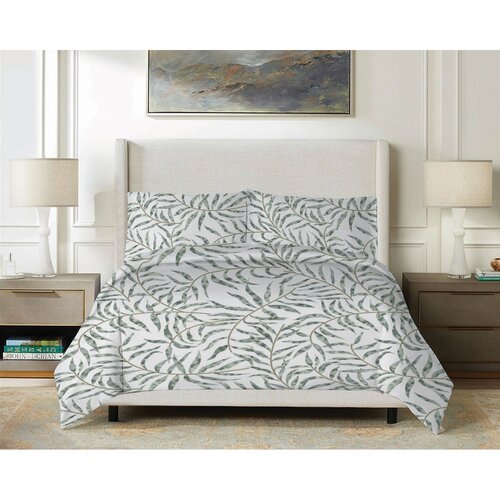 Lenjerie de pat Matex Satin Frunze tropicale , 140 x 200 cm, 70 x 90 cm