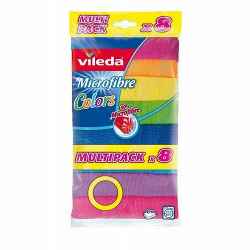 Lavete Vileda Colors din microfibre,  8 buc