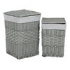 Zestaw wiklinowych koszy na bieliznę Szara kropka, 2 szt., 2 rozmiary, 40 x 60 x 40 cm