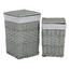 Wäschekorb-Set aus Weide Grauer Punkt,2 Stück, 2 Größen, 40 x 60 x 40 cm