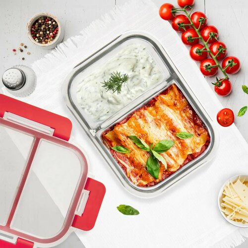 Tavă de copt divizată cu capac din plastic Orion,23,5 x 18 x 7,5 cm