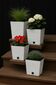FURU SQUARE LOW ECO WOOD virágtartó, 24 cmbetéttel, fehér ECO