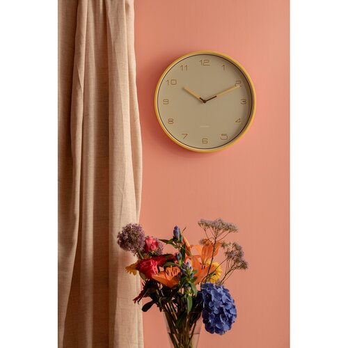 Karlsson 6013BY designerski zegar ścienny żółty,średnica  40 cm