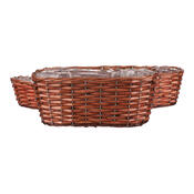 Komplet pletenih cvetličnih korit Garden oval, 3kos, 3 velikosti