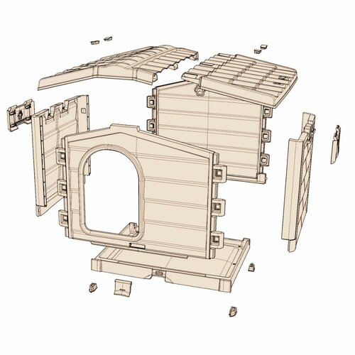 Hundehütte Bungalow Beige, 110 x 94 x 77 cmbeige,