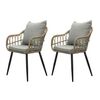 Autronic Gartenstuhl-Set, 2 Stück, Metall, Polyrattan, naturfarben, AZ-F1406 NAT