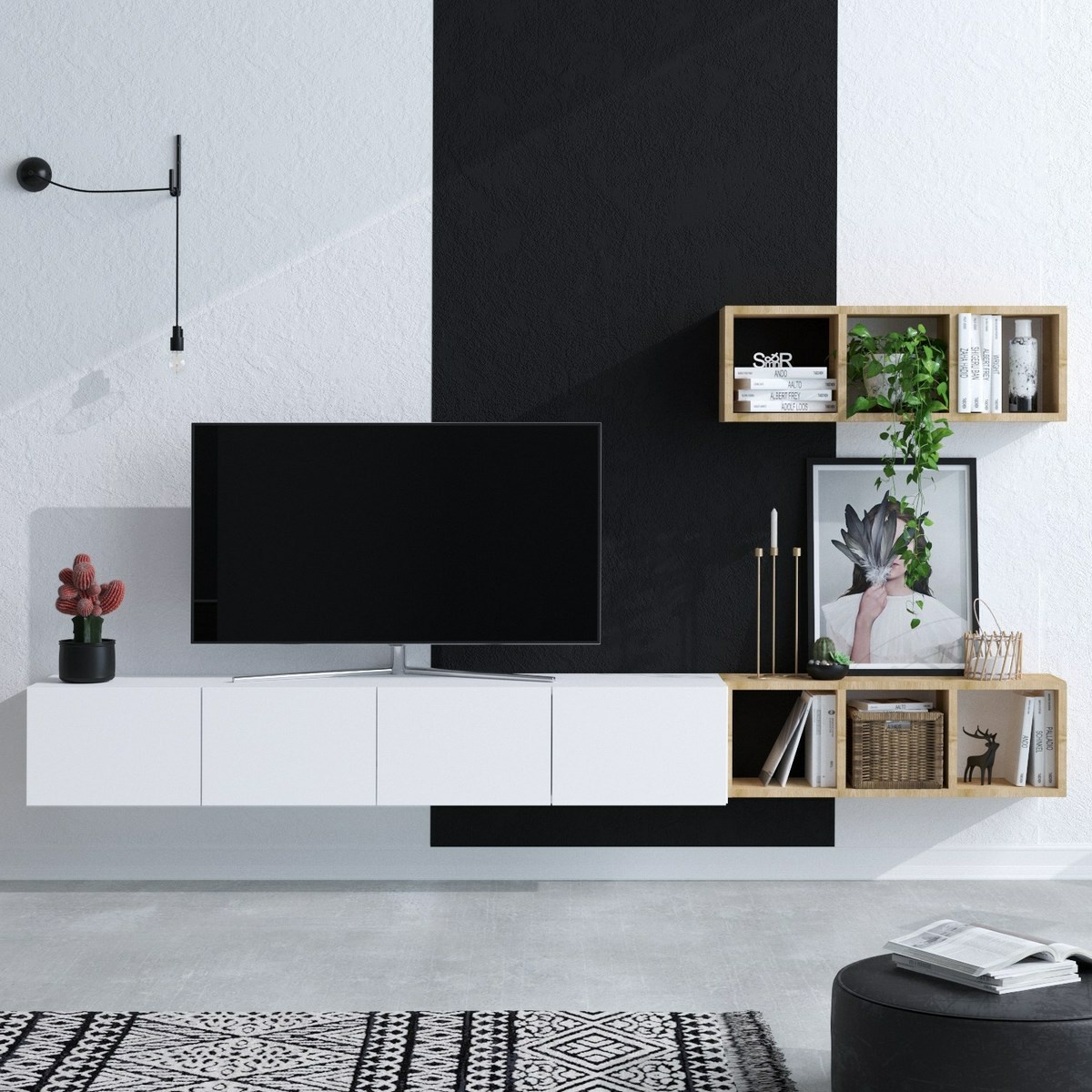 Televízna stena Pia White and Oak