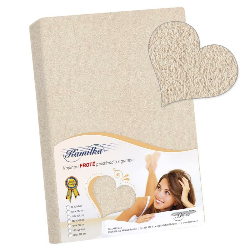 Bellatex Froté prestieradlo Kamilka natur, 120 x 200 cm