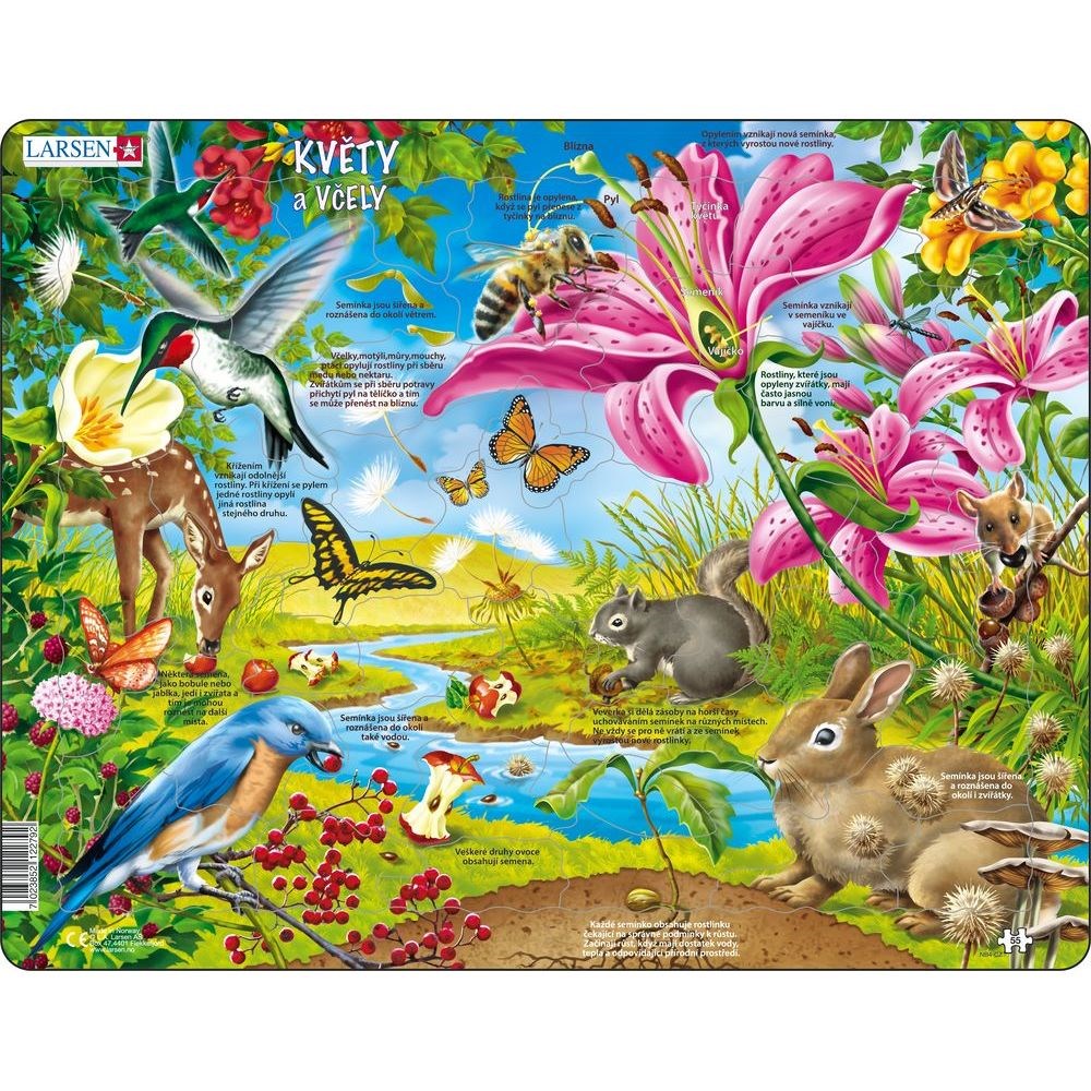 Larsen Puzzle Květiny a včely, 55 dílků