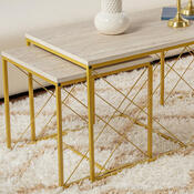 Defne Gold Travertine dohányzóasztal