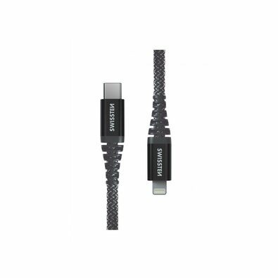 Cablu încărcare cu kevlar SWISSTEN USB-C Lightning, 1,5 m