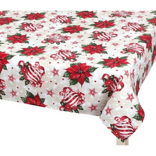 Bellatex Tischdecke Weihnachtsschmuck Stechpalme, 120 x 140 cm