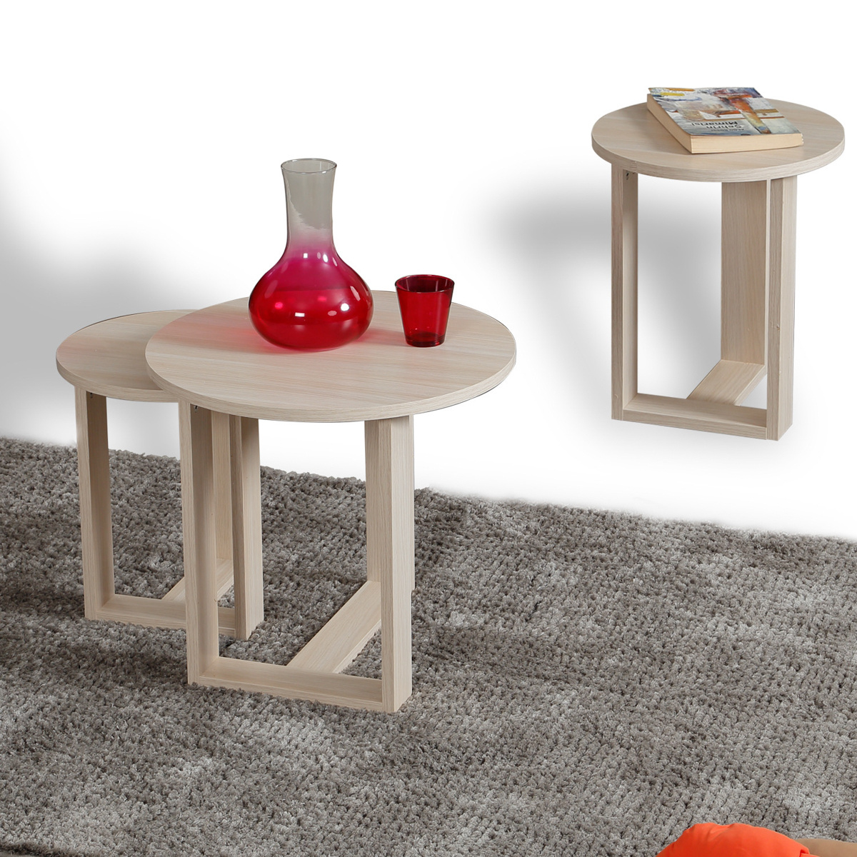 Odkládací stolek Mira Oak, 3 ks - thumb (3)
