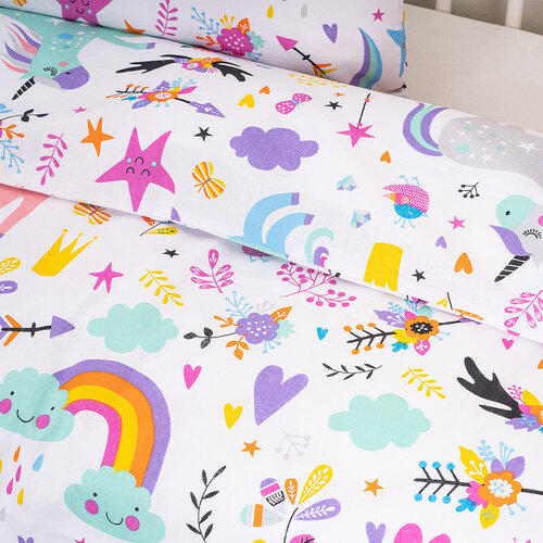 4Home Baumwollbettwäsche für Kinder Unicorns, 100 x 135 cm, 40 x 60 cm