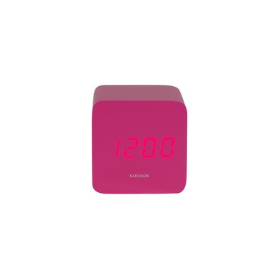 Karlsson 5982BP dizajnové LED hodiny s budíkom ružová, 7 cm