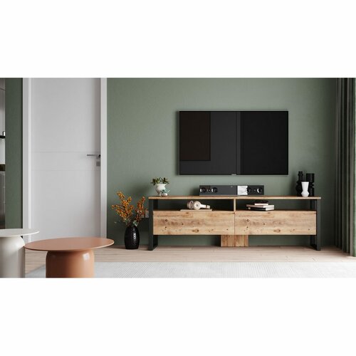 Televízny stolík Man Atlantic Pine and Black