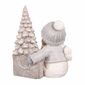 Decorațiune de Crăciun Fetiță lângă brad cu luminăLED, ceramică MgO, 39 cm