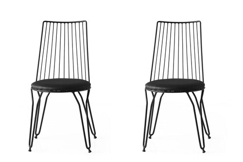 Set de scaune de sufragerie AdaBlack and Black, 2 buc.