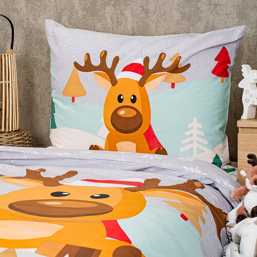 4Home Baumwollbettwäsche Christmas reindeer, 140 x 200 cm, 70 x 90 cm