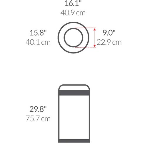 Simplehuman Koš do komerčních prostor kulatý otevřený 60 l, černá mat