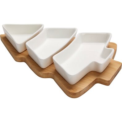 Set of 3 serving bowls with tray Tree