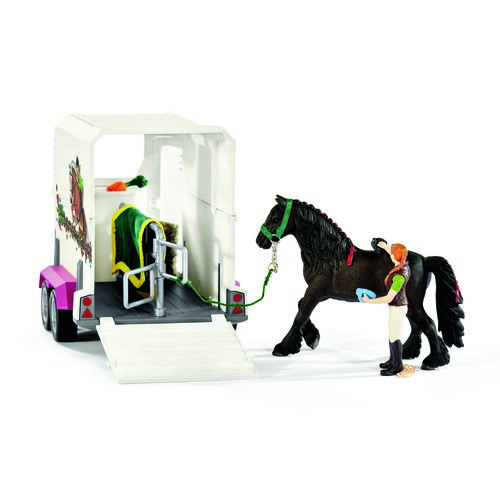 Schleich - Pick-up cu remorcă și cal, 51,5 cm