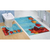 Bellatex fürdőszobai szőnyegkészlet Juharlevelek 3D, 60 x 100 cm, 60 x 50 cm