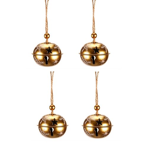 Набір підвісних металевих дзвіночків, 4 шт., золотий